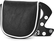 Golf Mallet Putter Cover Headcover, Black Magnetic Closure Premium Leather Headcovers Golf Mallet Pu