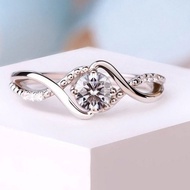 Jewellery 0.5ct Lab Grown Diamond Split Shank Band Wedding Ring Engagement Ring CVD Accents (NGIC Ce