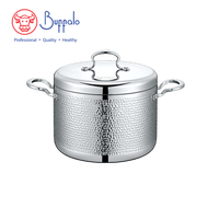 BUFFALO - 牛頭牌 ROYAL III 316不銹鋼五層複合金錘紋設計雙耳煲連不銹鋼蓋 24cm / 6.62L (76324H)