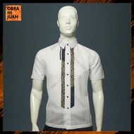 Obra ni Juan Inno Fit Polo Barong with patch - White (#2600)