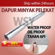 Dapur Anti Minyak Pelekat Alas Walpaper Penghadang Dapur Langsir Dapur Gas Oil Proof Memasak Alumini