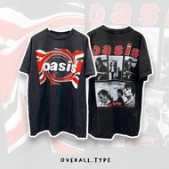 เสื้อยืด NEW เสื้อยืดคอตตอนสีดำ พิมพ์ผ้าฝ้าย on tour เสื้อยืดวง oasis พิมพ์ลาย วง90s ‘Oasis T-shirt 