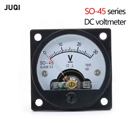 SO-45 circular pointer DC voltmeter 5V 10V 15V 20V 25V 30V 50V 100V 300V 500V 1000V Analog panel poi