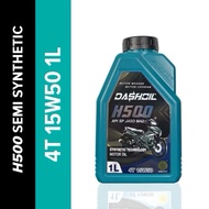 DASHOIL H500 4T 15W50 1L SEMI SYNTHETIC SP MOTORCYCLE ENGINE OIL MINYAK HITAM PELINCIR MOTOR MOTOSIK