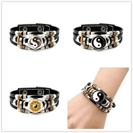 Tai Chi Gossip Taomon Yin Yang Bracelet Bracelet Bracelet Jewelry Men Boys Girls Retro Handsome Chin