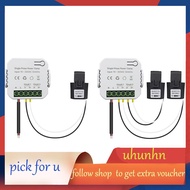 【uhunhn】-Tuya Smart Life WiFi Energy Meter 80A with CT Clamp KWh Power Consumption Monitor Electrici