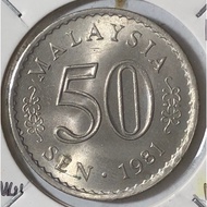 ( Currency ) 50 Sen 1981 ( UNC ) Malaysia Parliament House