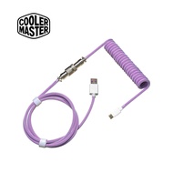 Cooler Master Coiled Cable Thunderstorm สายไนล่อนถักคีย์บอร์ดเสริมความยืดหยุ่น USB-A ถึง USB Type-C
