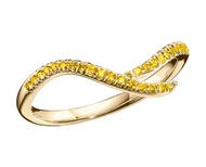 密釘鑲黃鑽石14k金結婚戒指 非傳統植物戒指 另類樹枝形求婚戒指