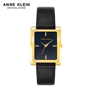 Anne Klein AK4028BKBK0000 Rectangular Case Leather Watch