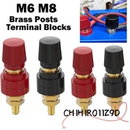 CHIHIRO11Z9D Posts Terminal Blocks, M6 M8 Red Black Binding Post Terminal, Brass Post Connector
