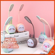 𝐂𝐎𝐑𝐃𝐋𝐄𝐒𝐒 USB Rechargeable Cute Cartoon LED Table Night Lamp 3 Mode Ambient Lights Study Reading Desk