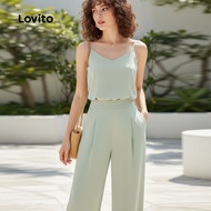 Lovito Women's Pleated Summer/Spring Casual Top or Bottom for Ladies L131ED462