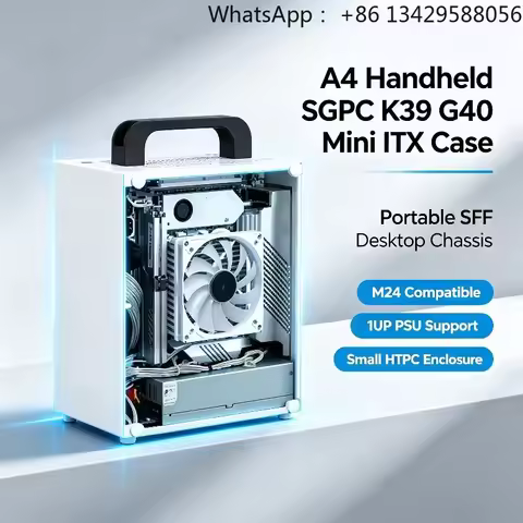 A4 Handheld SGPC K39 G40 Mini ITX Case Portable SFF Desktop Chassis M24 Compatible 1U PSU Small HTPC