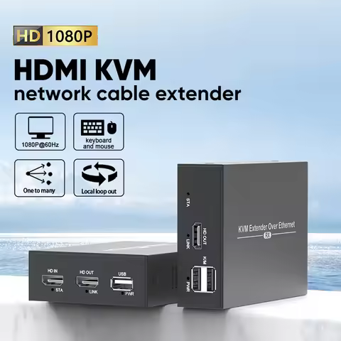 PWAY KVM Over IP Extender 150m 1080P HDMI Over LAN RJ45 Over Cat5e Cat6 Ethernet Cable