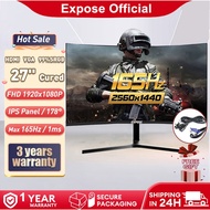 Expose Monitor 27 Inch curved Pc Gaming Monitor Desktop computer 24 inch 75/165Hz IPS Monitor