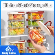 Kitchen Can Stack Storage Boxes Spice and Fruit Refrigerator Preservation Box Food Storage Box