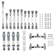 Metal Steering Link Rod Pull Rod Mounts Shock Absorbers Set for C14 C24 C24-1 1/16 RC Car Upgrade Pa