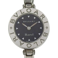 Pre-owned BVLGARI Bzero1 BZ22S stainless steel quartz watch with analog display and black dial for w