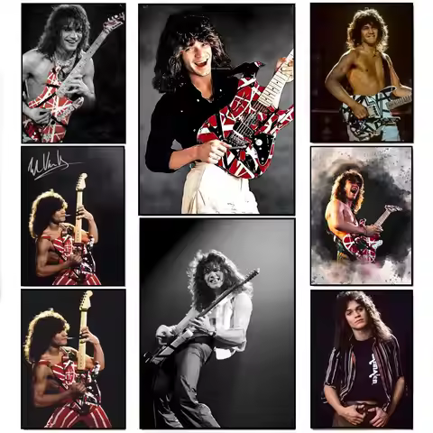 Legendary Guitarist Eddie Van Halen Poster HD Waterproof Wall Sticker Bar Living Room Decor Gift