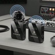 PULUZ Mini Wireless Lapel Mic Kit, 1TX 1RX, Color Black PULUZ Mini Kit Mikrofon Klip, 1TX 1RX, Warna