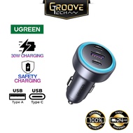 UGREEN 30W 3 Port Car Charger QC 22.5W PD 3.0 Fast Charging Type C Car Phone Charger iPhone 16 Pro M