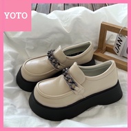 Women's high-soled padded Oxford shoes with chains, Korean style women's ulzzang leather shoes OX02
