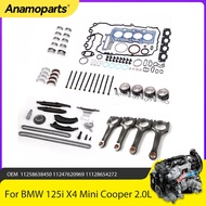 Engine Parts Rebuild Gasket Set Rods Timing Chain Kit Fit 2.0 L For BMW 125i 230i X3 X4 Mini Cooper 