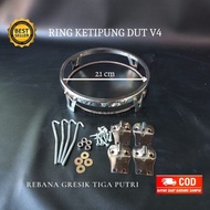 Ring ketipung ring kendang dut 22 cm krom V4 ring lebih tebel baut uk 10