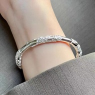 S999 Silver Plated Bracelet Womens Silver Jewelry Bracelet Ancient Silver Bracelet Simple High-end F