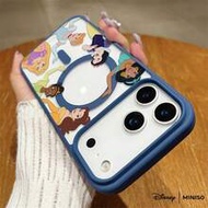 Disney Princess Group Wave Design Phone Case Transparent Magnetic Shockproof Case Suitable For Iphon
