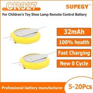 5-20PCS CR927 3V with Solder Tabs Button Battery For Children's Toy Shoe Lamp Remote Control Battery
