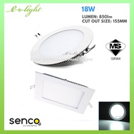 SENCO Led Panel Downlight 18 Watt Round / Square 6 Inch SIRIM 6000K DAYLIGHT WHITE