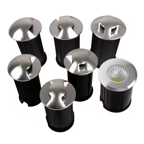 3W 5W LED buried IP68 AC110V220V DC12V Outdoor Recessed Deck Light 1/2/3/4 side view Underground Lam