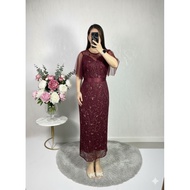 [Dyllon Fashion] RYUKA Pearl Tile Midi Dress - 3 Sizes ML-XL Christmas/Dress - Party Dress - Bridesm