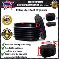 Car Boot Organiser Collapsible Storage Box Foldable Container- Black (18L37L60L)