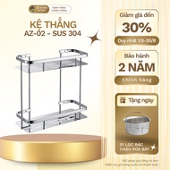 AZ-02 Bathroom Corner Shelf, High Quality Sus304 Stainless Steel, 2-Tier Multi-Purpose Storage, 12 M