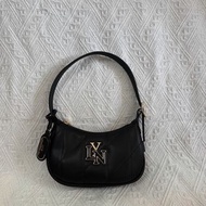 泰國 LYN 黑色皮革 HOBO 手挽袋