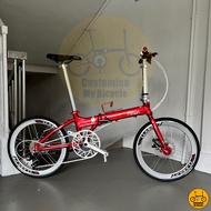 Fnhon Blast 22” • 9 Gear Shimano Litepro Folding Foldable Foldie Fold Bicycle Bike Singapore Red Dahon Tern Bifold Crius