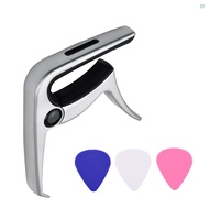 TC-02 Multifunctional Guitar Capo Zinc Alloy with Bridge Pin Puller Guitar Pick Slot 3pcs Guitar Pic