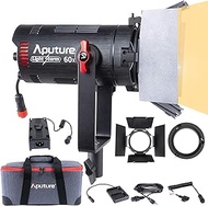 Aputure 60X Led Spot Light,Aputure LS 60X Light Storm Bi-Color Focusing LED Photo Video Light 30000lux @1m,Built-in 9 Lighting FX, Support NP-F970 Battery, with Barn Doors Support Sidus APP Control