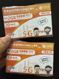 中國聯通 星馬泰印尼 8日數據SIM卡