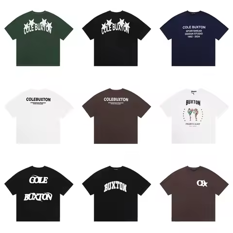 Cole Buxton American Vintage Alphabet Printed Short Sleeve T-Shirt Men's and Women's Loose Casual Ve