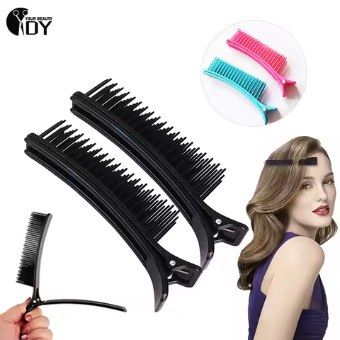 2PC/set Professional Hair Grip Clamps Salon Hair Section Cutting Clips Comb Barber DIY Barrette Barb