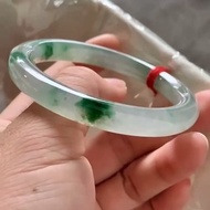 冰種翡翠天然翡翠玉鐲A玉手鐲 玉鈪 • 冰種飄花翡翠圓鐲
