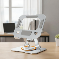 360° Rotatable Metal Tablet Stand Adjustable Foldable Desktop Holder with Cooling Bracket for Phone 