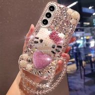 Luxury Rhinestone Samsung S25 Ultra Protective Case Womens Style Shockproof Water Diamond Galaxy S23
