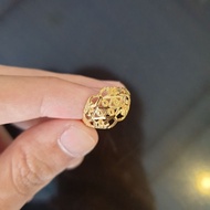 Cincin emas arab 21K emas asli 875 full ukir perhiasan cincin