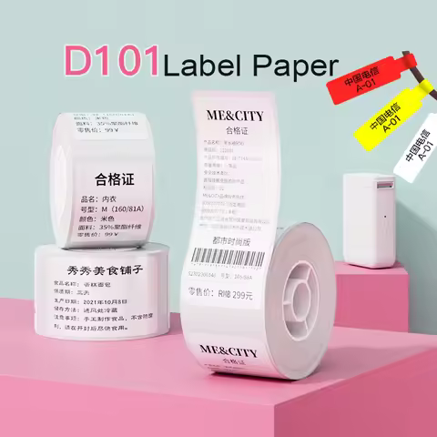 NIIMBOT D101 Label Paper No Ink Label Maker Thermal Price Date Clothing Sort Sticker Waterproof Tags
