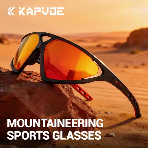 Kapvoe Mountaineering Glasses Professional High Contrast Glasses UV400 Protect Eyewear Windproof Out